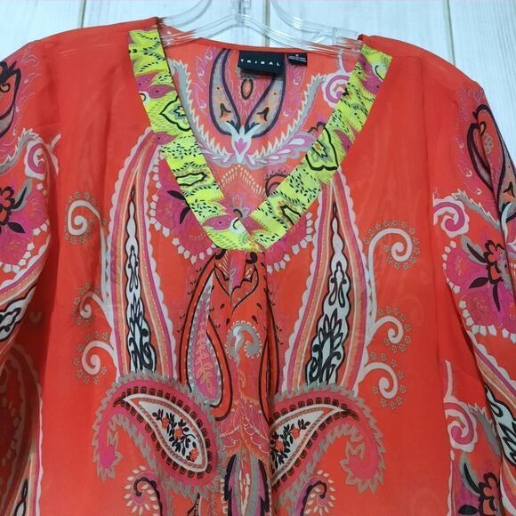 Tribal Blouse Ladies Small Semi Sheer‎ - Picture 3 of 7